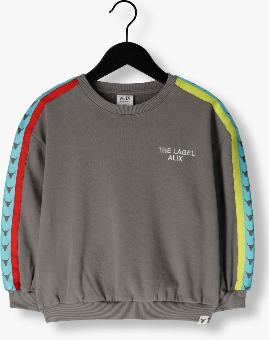 ALIX MINI donkergrijze alix mini sweater knitted stripe tape sweater