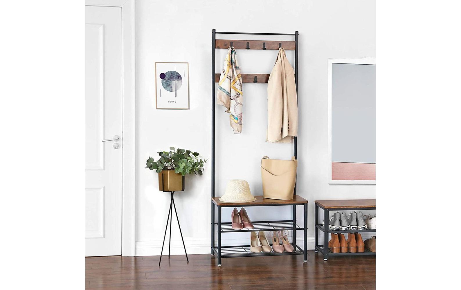 Garderobe 70 x 175 x 32 cm, Braun/SchwarzKleiderständer