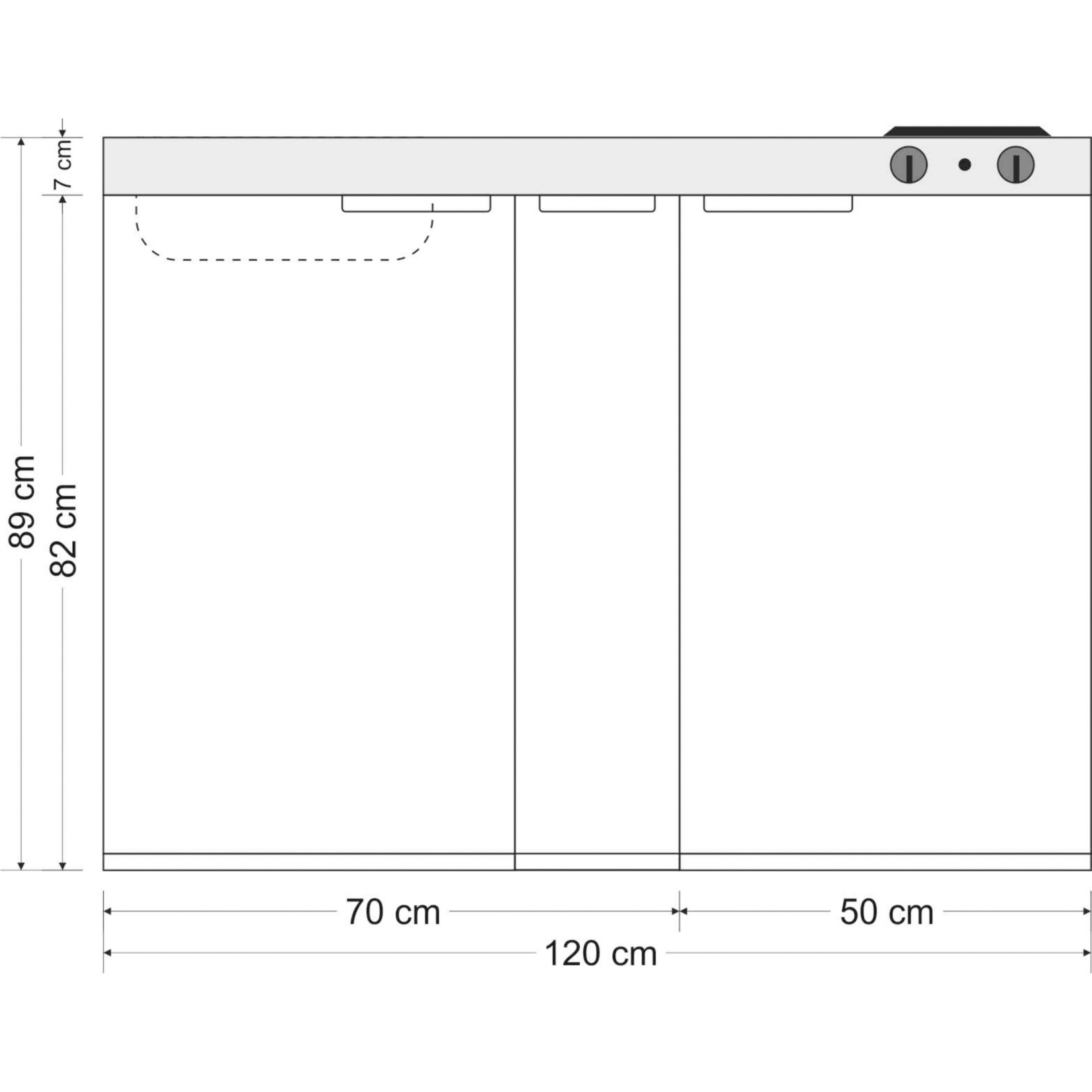 Stengel Küchen Kitchenline MK 120 A weiß - ohne Kochfeld rechts Becken links