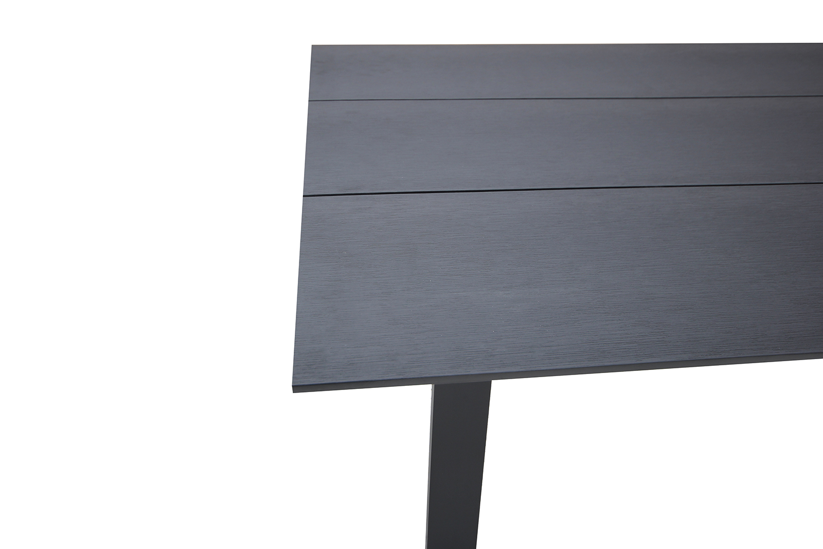 Høvåg hagespisebord Sort polywoodplate med sort lakkert aluminiumsben. 220x100 cm.