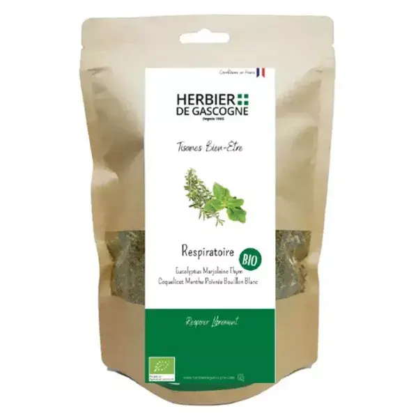 Chá de ervas orgânicas Gascony Herbal para problemas respiratórios, 50g