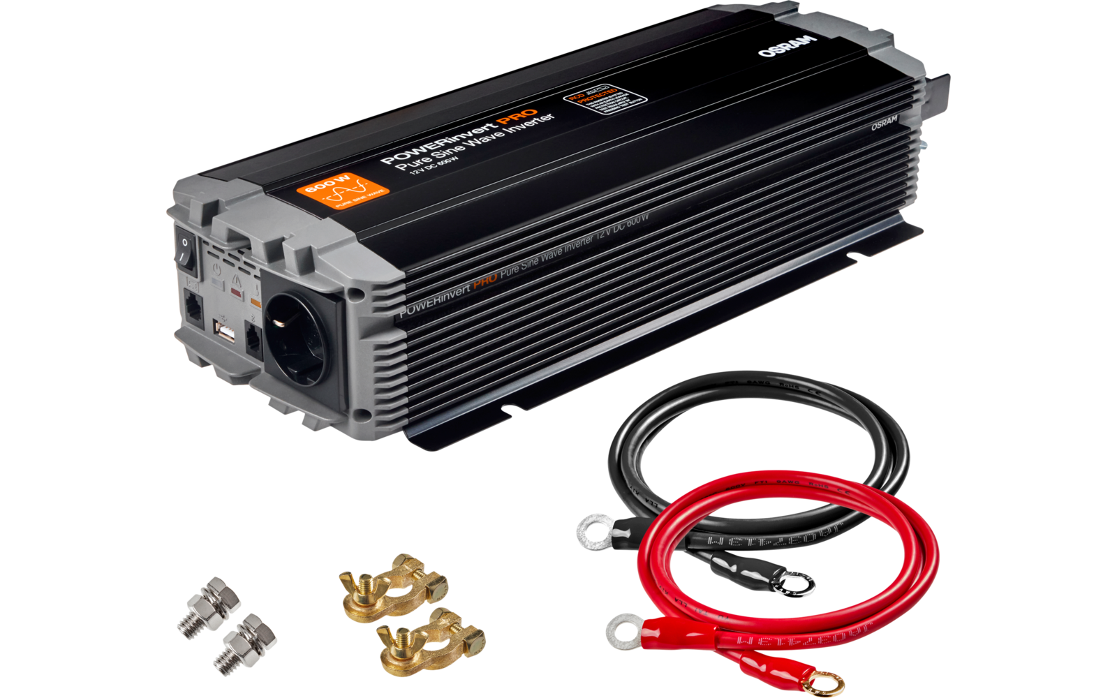 Osram POWERinvert PRO Pure Sine Wave Inverter 12V DC 600W RCD
