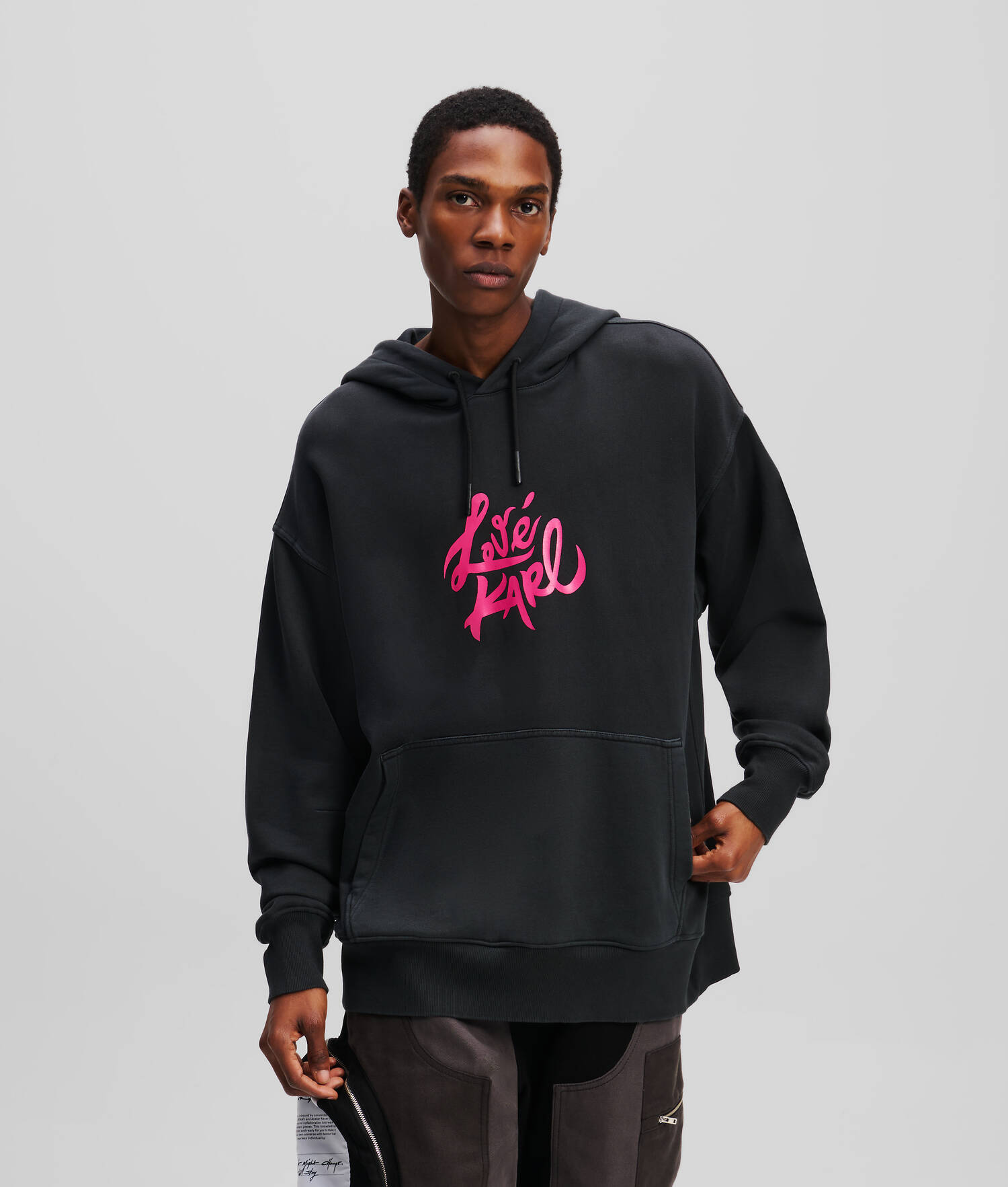 SWEAT À CAPUCHE KLJ X ATELIER RESERVÉ - Noir lavé