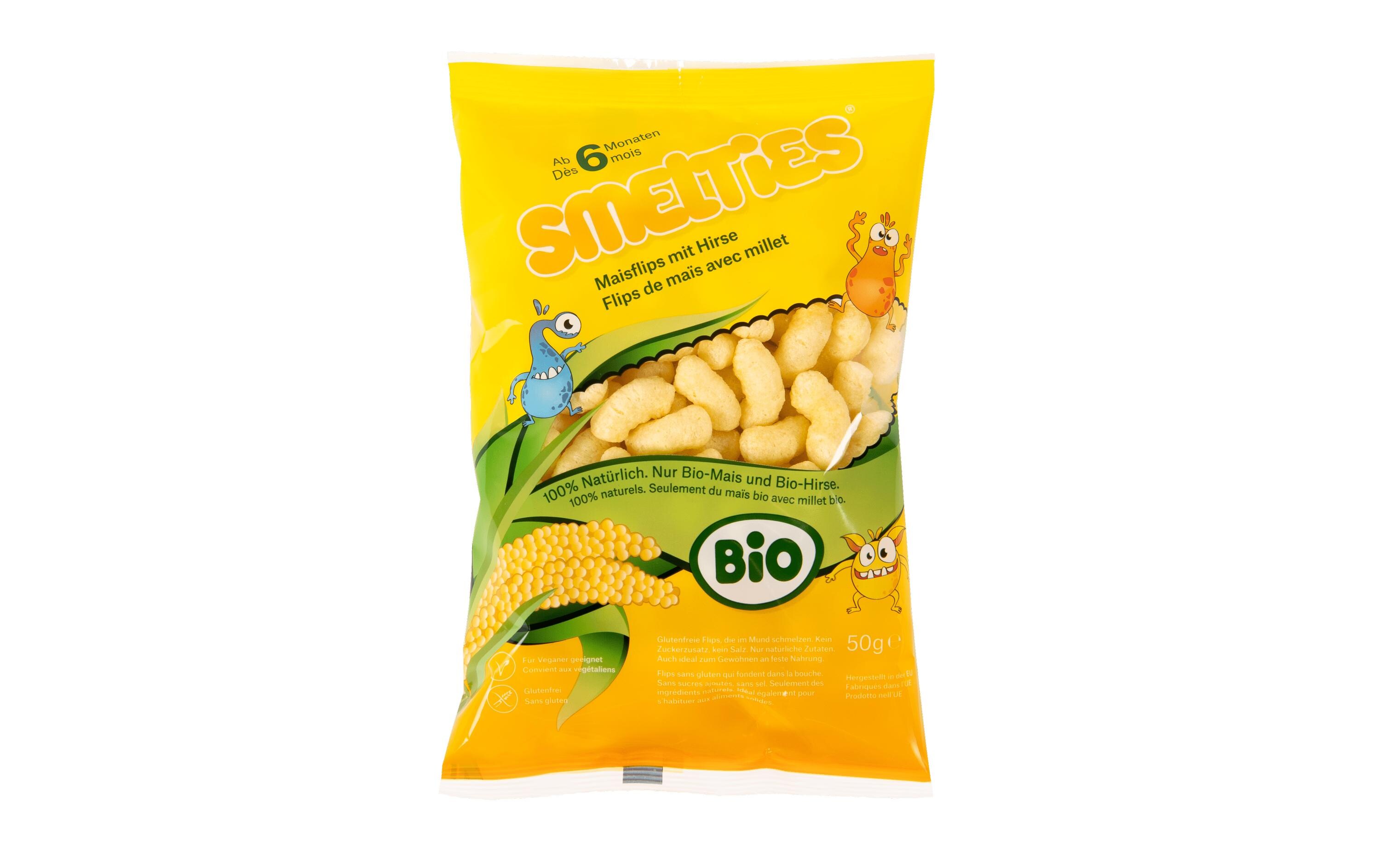 Knabberspass Bio-Maisflips Hirse 50 gBio-Maisflips Hirse 6+ Monate