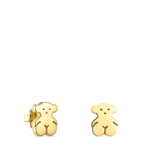 Brincos de ursinho Sweet Dolls com banho de ouro 18k sobre prata.