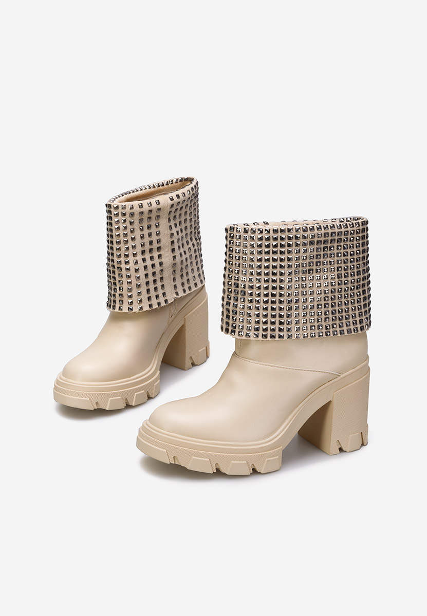 Bottes courtes femme beige Almasa