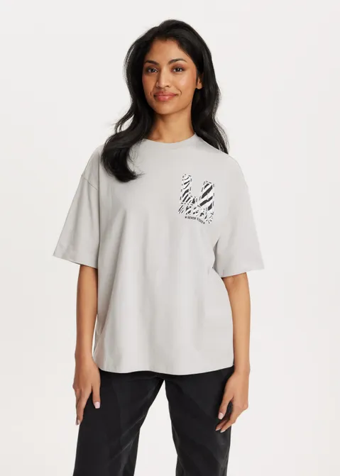 T-shirt met print LA grijs (GRS.L)