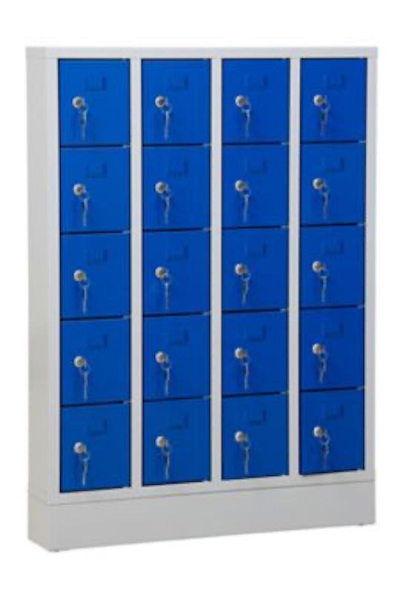 PROREGAL Seagull Lockerkast met 20 compartimenten, afmetingen (H x B x D): 110 x 80 x 15 cm, grijsblauw