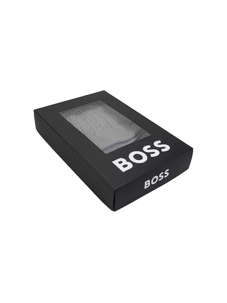 BOSS Geschenkset Haube und Schal LONA  silber