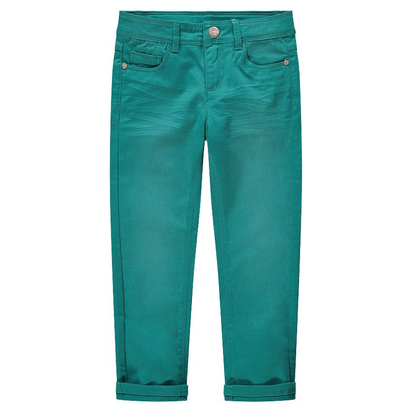 Pantalon en twill surteint effet crinkle - Vert