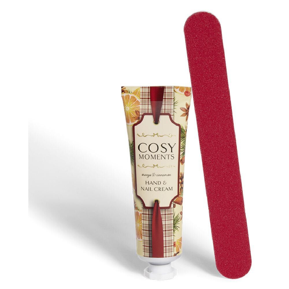 Coffret crème pour les mains cannelle et orange avec lime à ongles