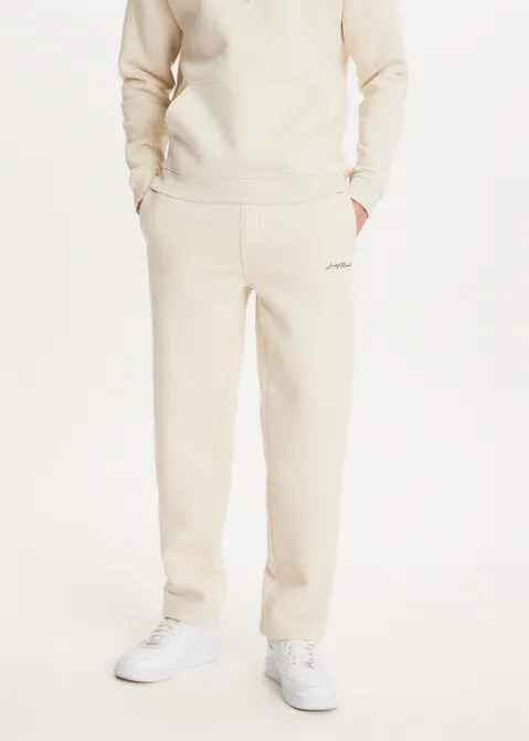Brushed straight broek off-white (ECRU)