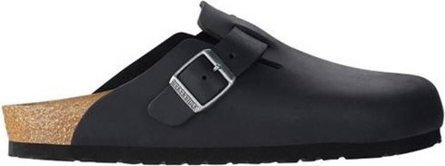 Birkenstock Boston Black narrow Fettleder Oiled Leather Unisex Pantoffels Zwart