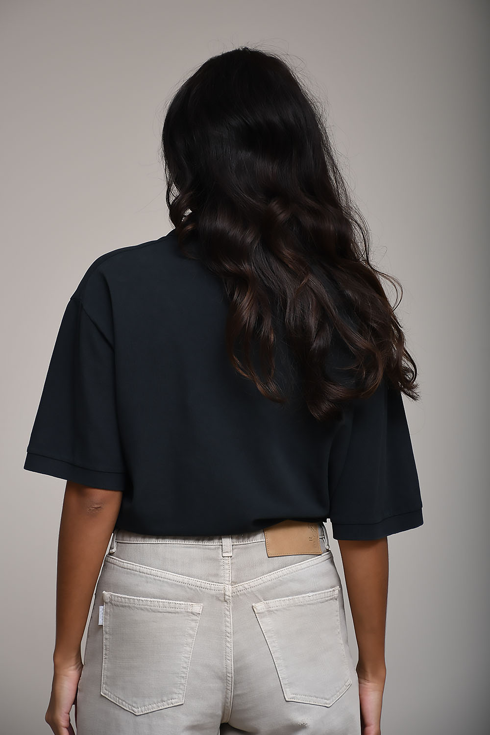 Lace cotton polo