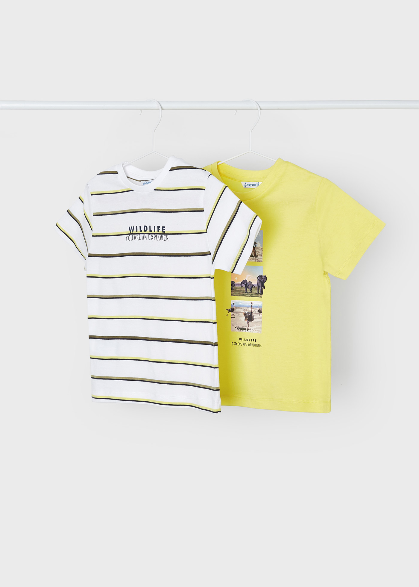 Conjunto de 2 camisetas de manga curta em algodão sustentável para meninos