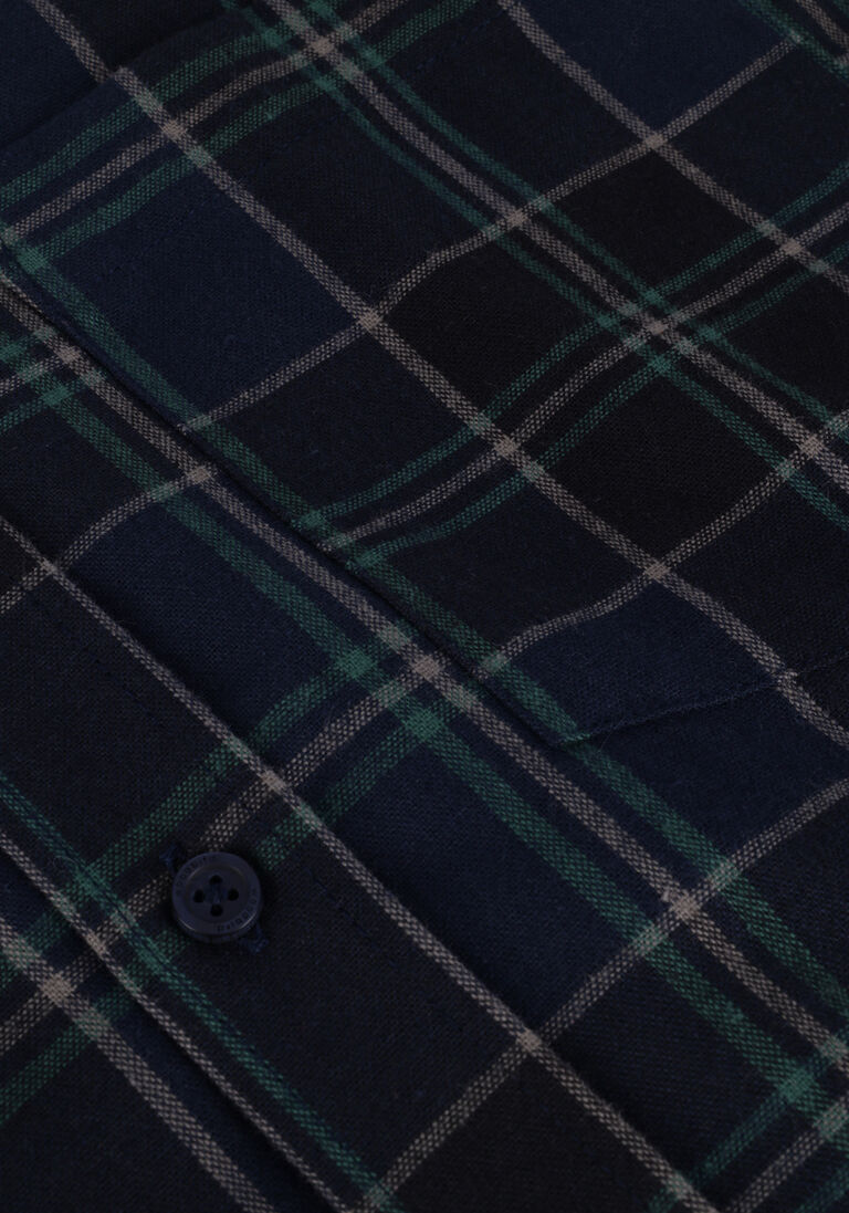 WOODBIRD donkerblauwe woodbird overshirt fling check shirt