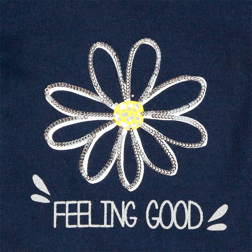 Ensemble de plage t-shirt + short pour fille - Bleu marine