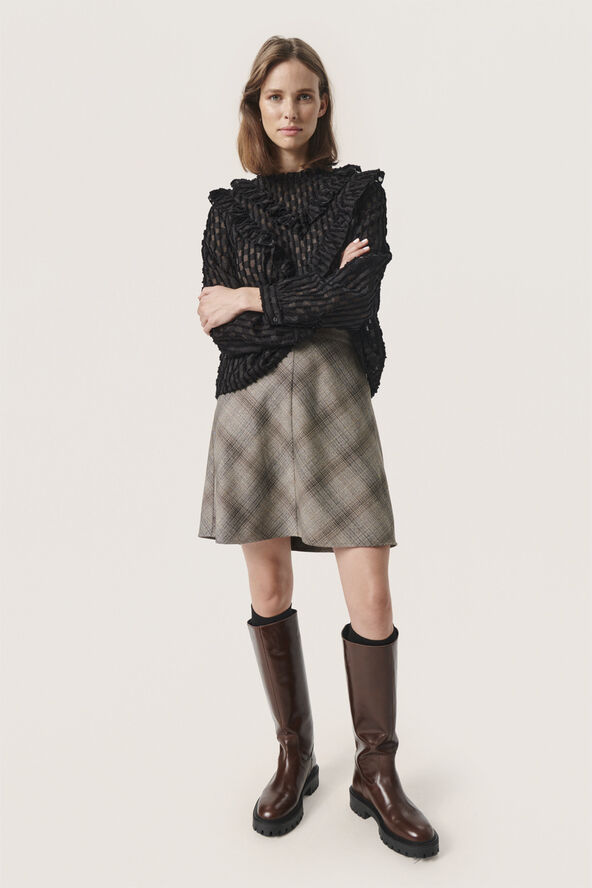 Soaked in Luxury SLStorie Yara Skirt Hot fudge checks
