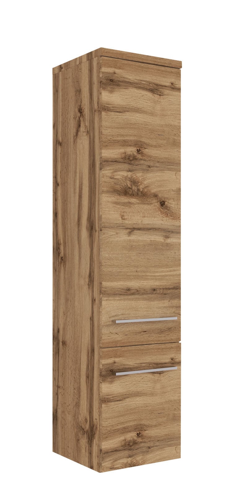 Midischrank Davos Front Grau matt/Korpus Grau, Wotan Eiche-Optik 30x130x35 cm
