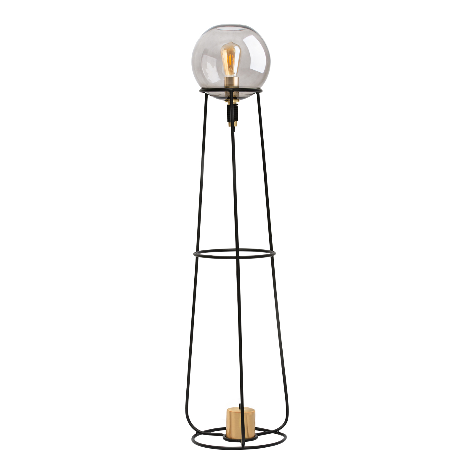 Stehleuchte - schwarz-goldfarben - 128,5 cm