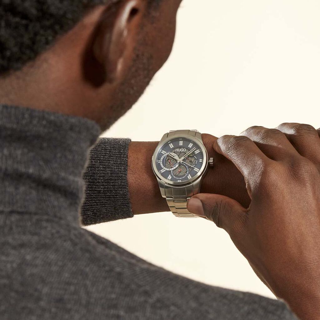 Montre Hugo Skeleton Bleu