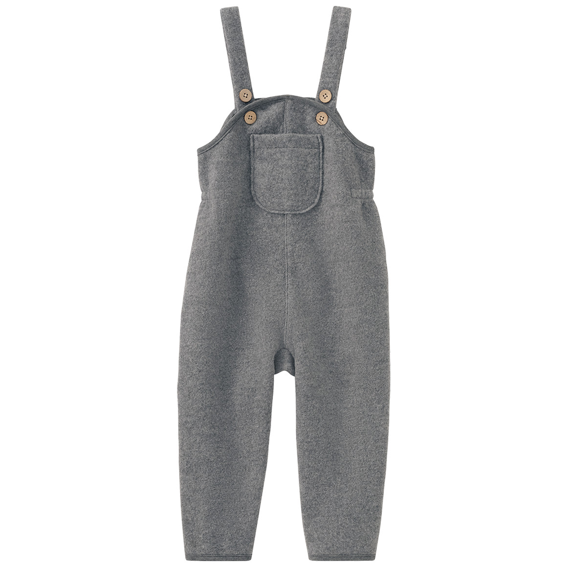 Topomini Pure Collection Baby Wollwalk-Latzhose mit Umschlagbündchen grau