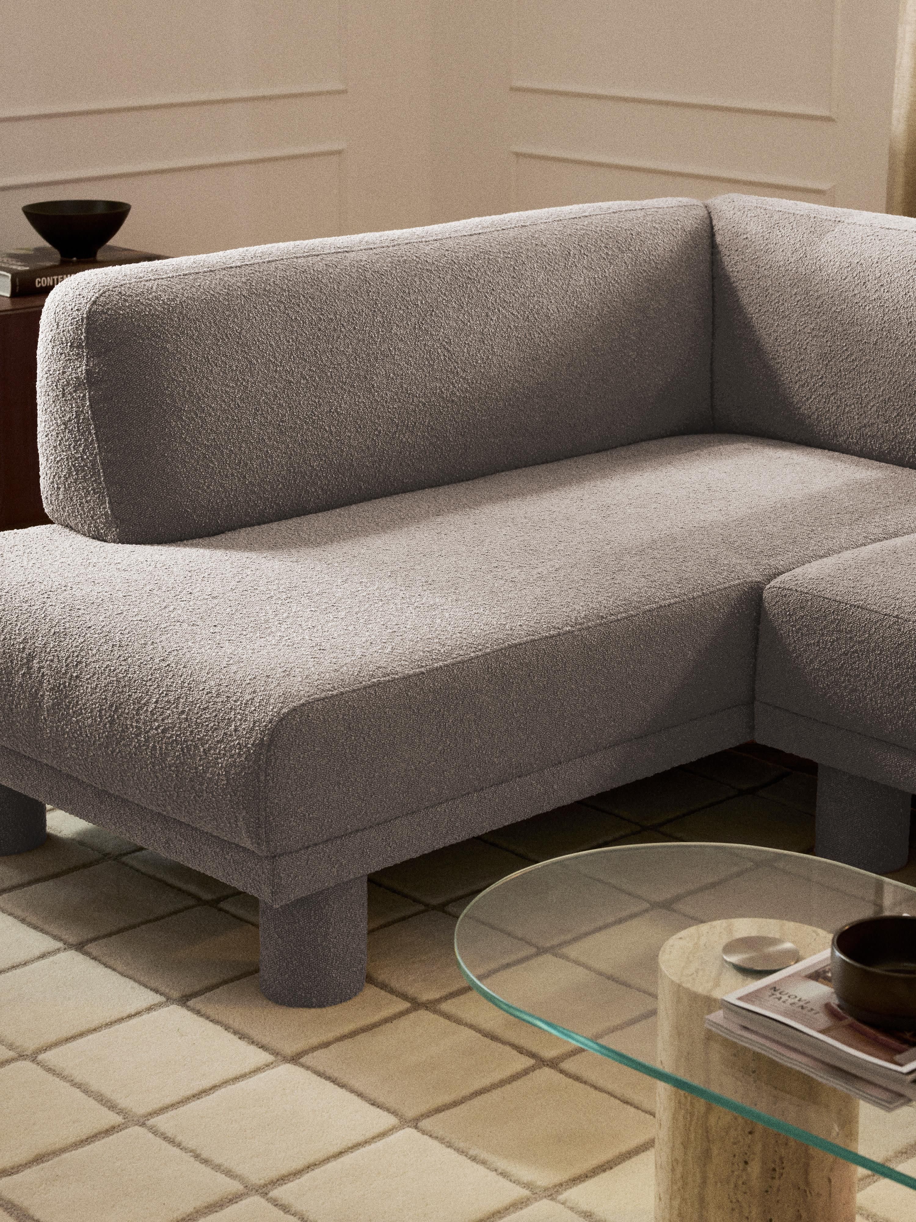 Bouclé hoekbank Lilo