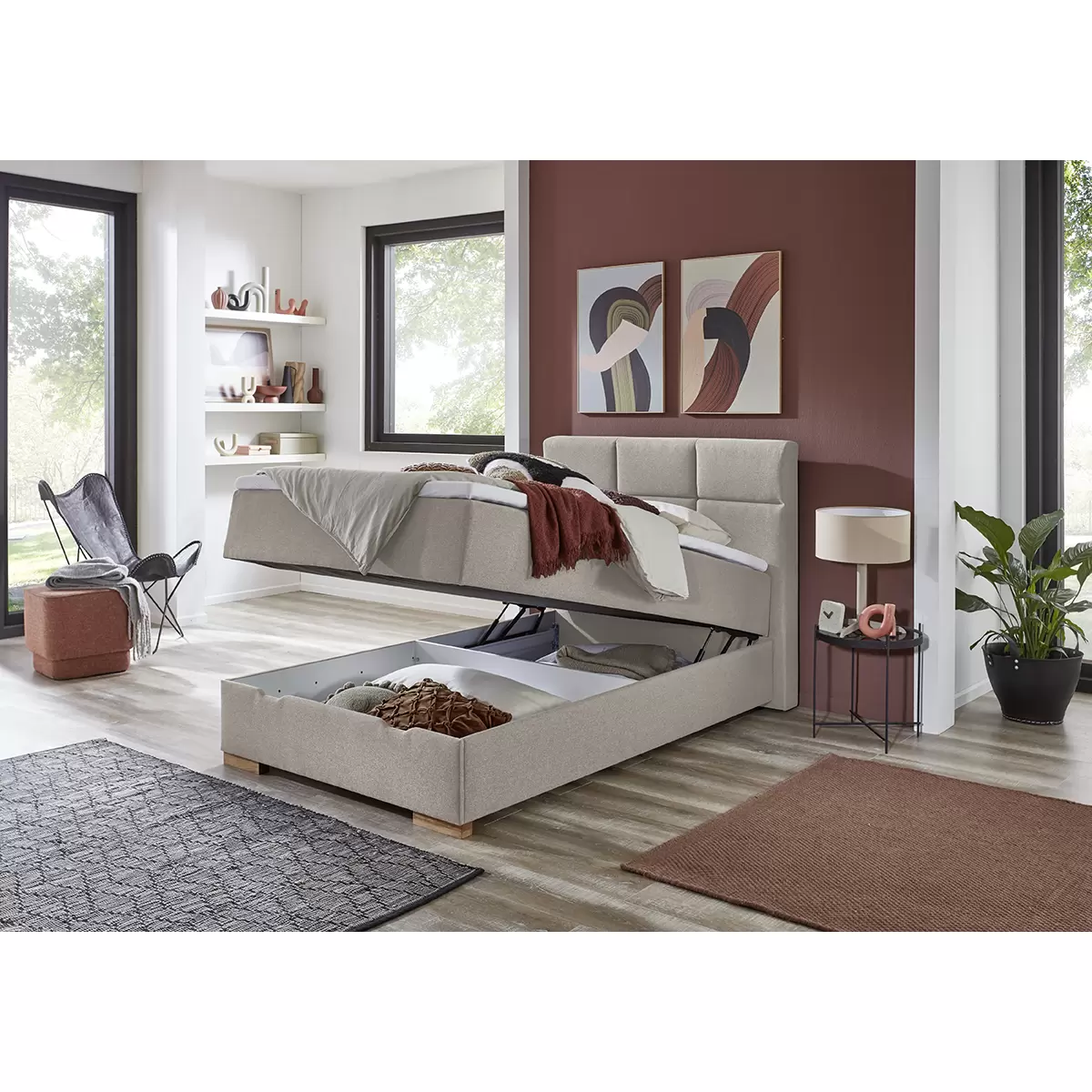 Boxspringbett Lago 120x200 taupe