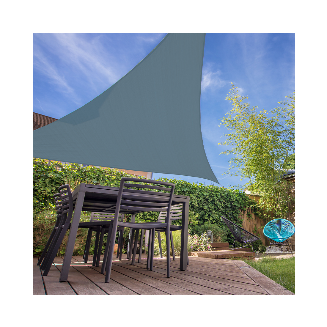 FS-STAR Sonnensegel 3.6x3.6 x 3.6m stahlblau