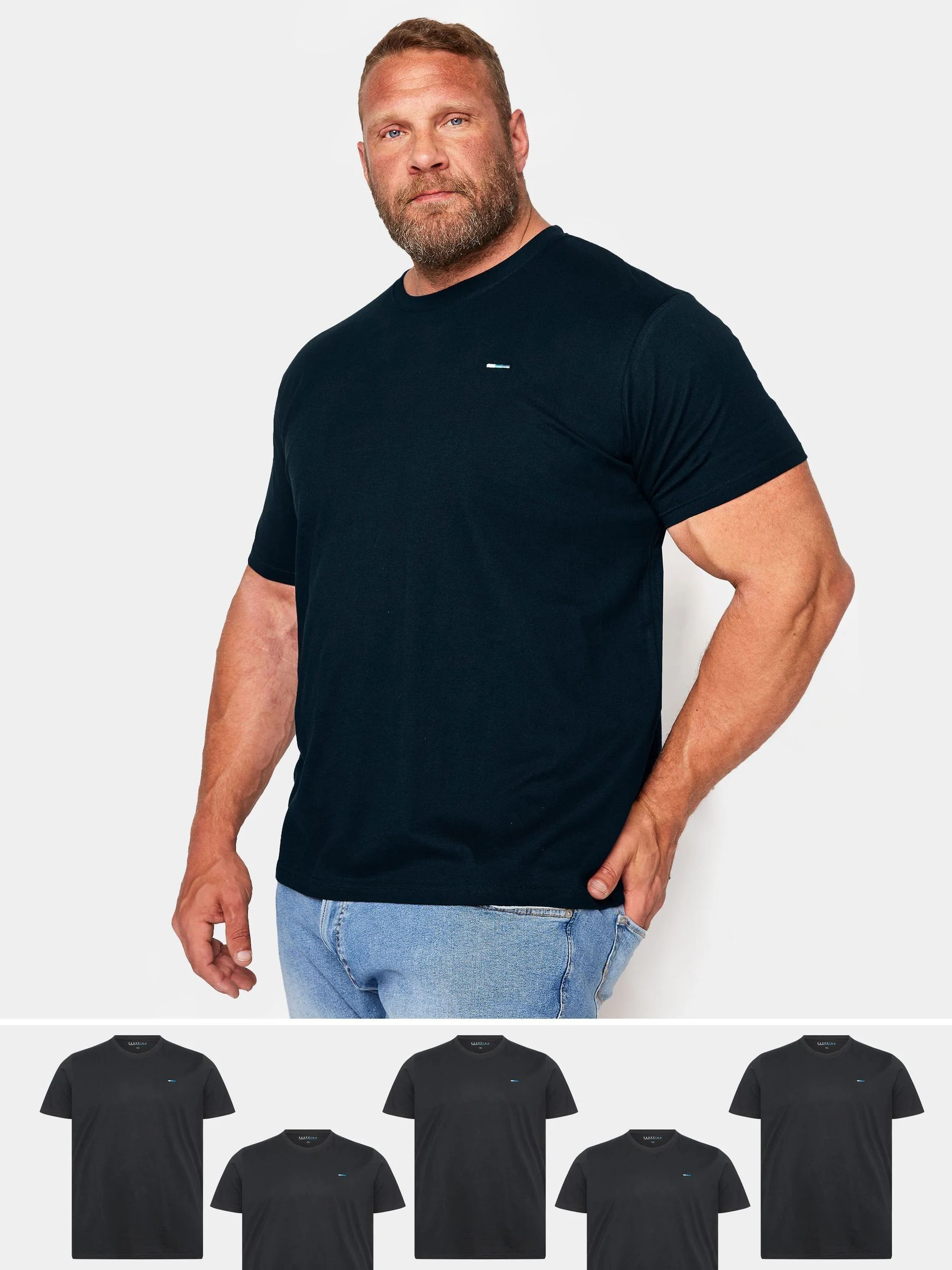 BadRhino Big & Tall 100% Cotton T-Shirts 5-Pack