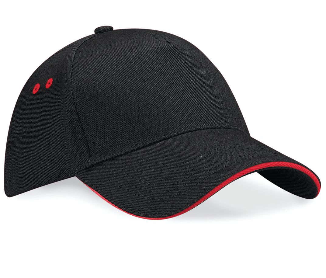 Beechfield BC15C - Casquette Contrastée 5 Panneaux avec Visière Sandwich