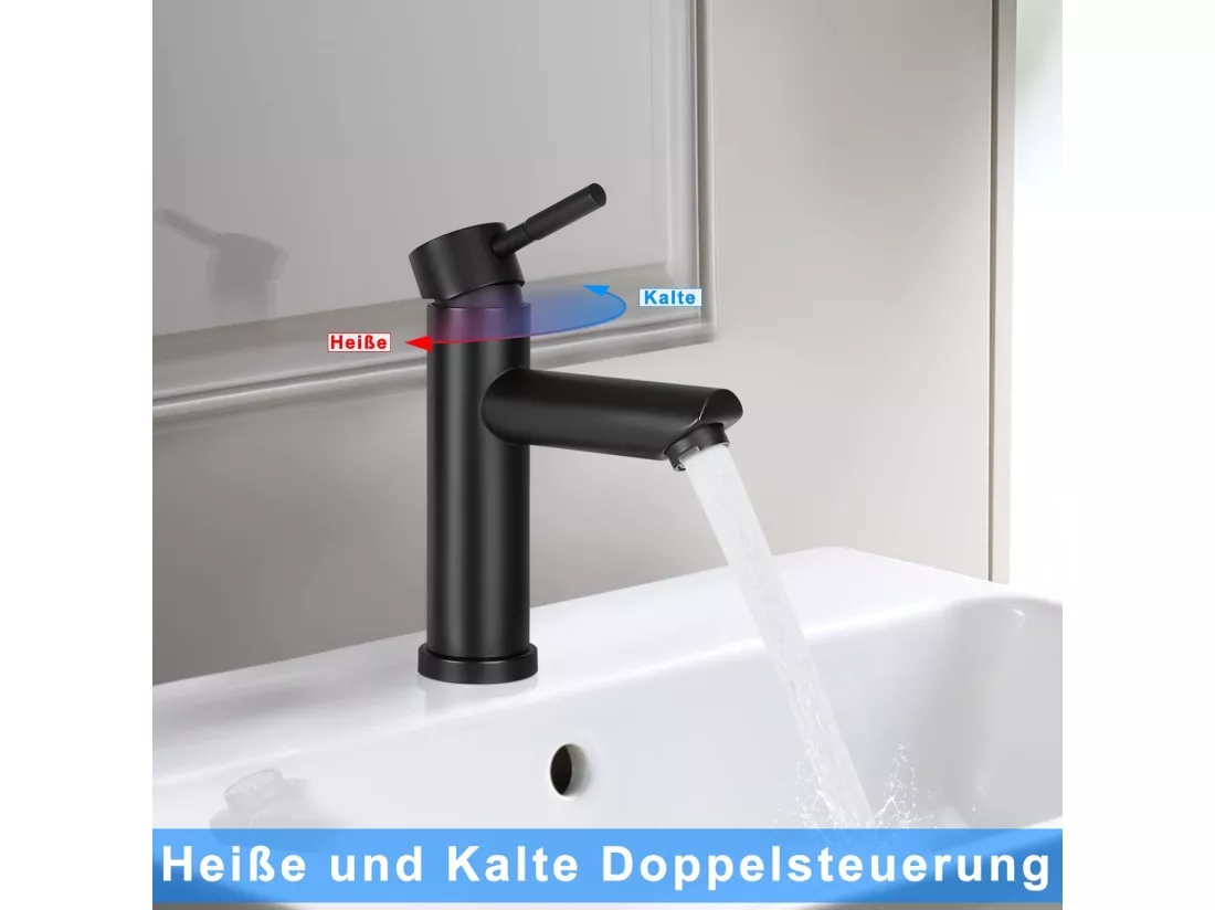 NETTLIFE robinet d'évier robinet chaud/froid robinet haute pression en acier inoxydable
