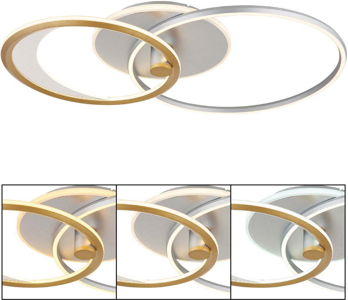 LED-Deckenleuchte - silber-gold - 81 cm