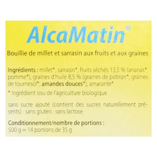 Mingau de milho-miúdo e trigo sarraceno Jentschura AlcaMatin com frutas e sementes 500g