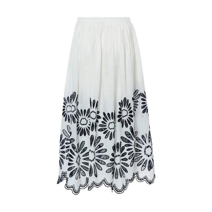 Ulla Johnson Jupe Annisa Lin et Coton | Blanc