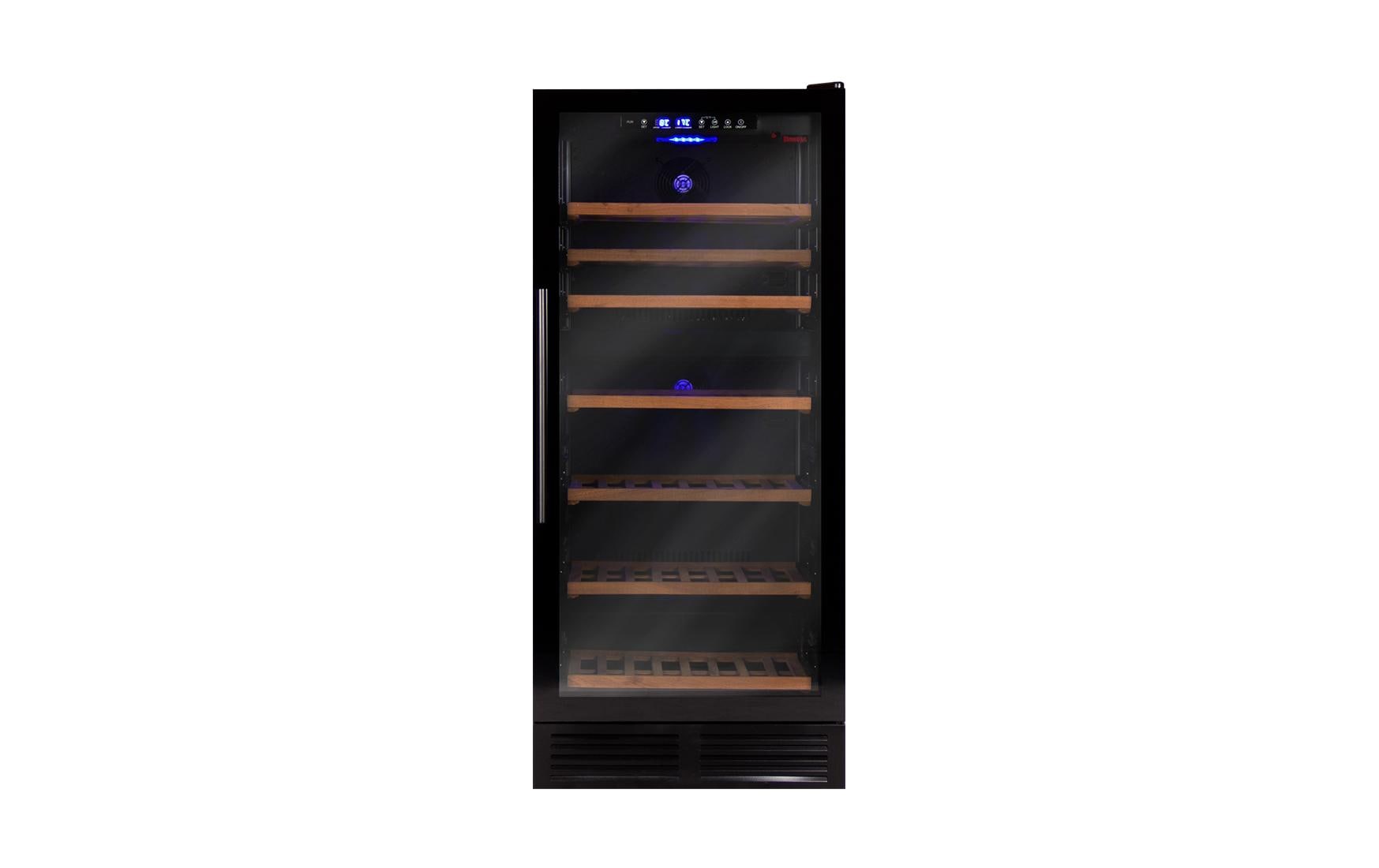 Weinklimaschrank Bodega BWS140 Schwarz, Rechts<br>Freistehender Weinschrank