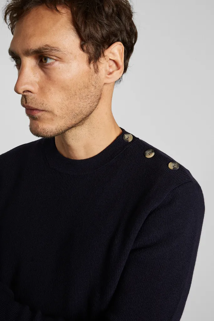 Pull marin en laine mérinos extrafine L'Exception Paris