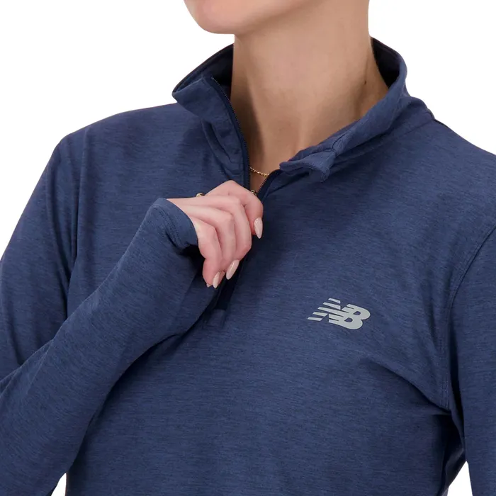 New Balance Space Dye 1/4 Zip Shirt Dames