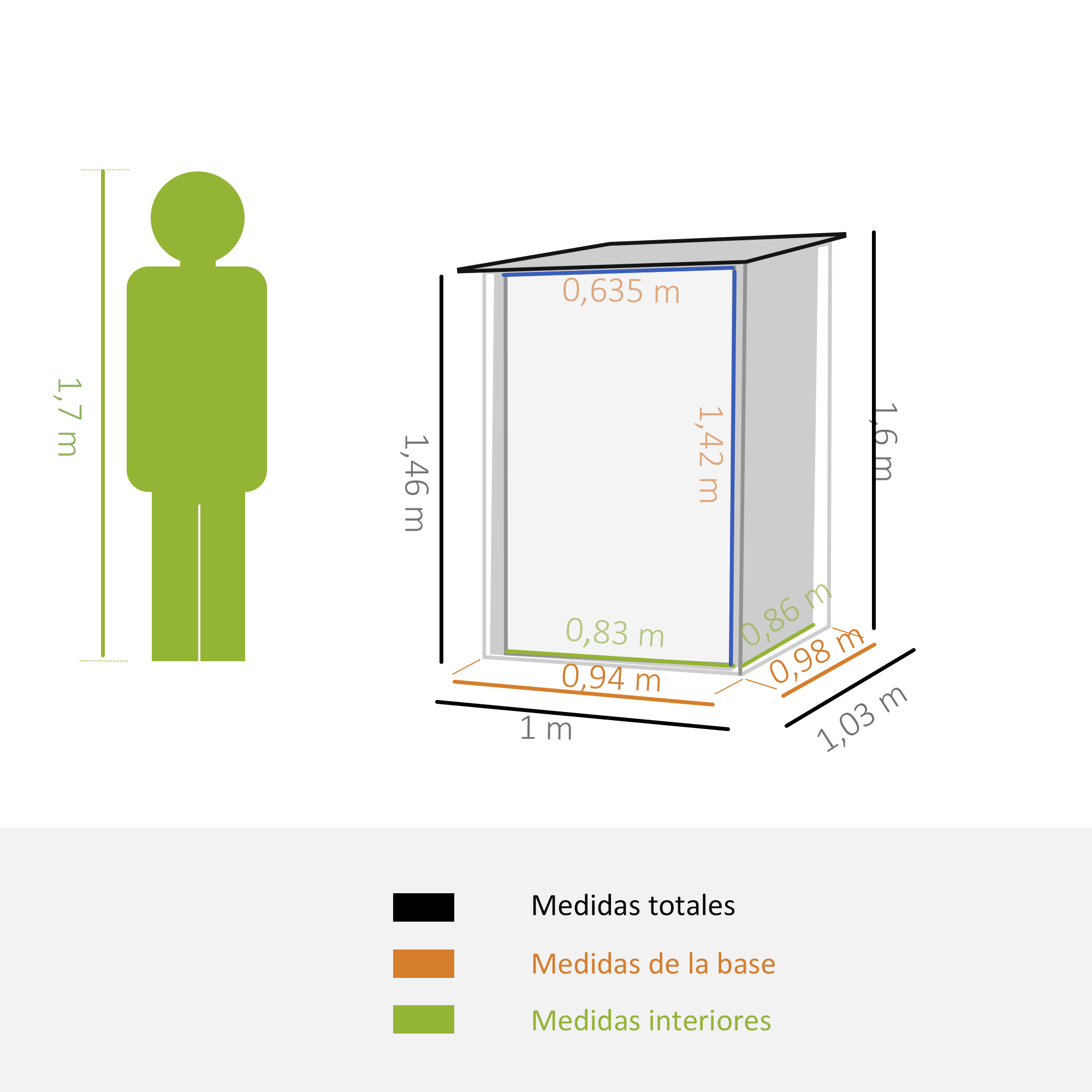 Casinha de metal Outsunny para exterior com porta com fechadura e telhado inclinado para armazenamento de ferramentas, cinza escuro.