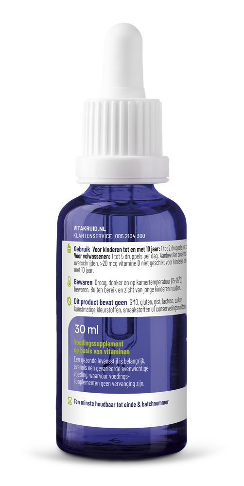 Vitakruid Vitamine D3 Druppels 5 Mcg / 200 Ie Per Druppel (30 ml)