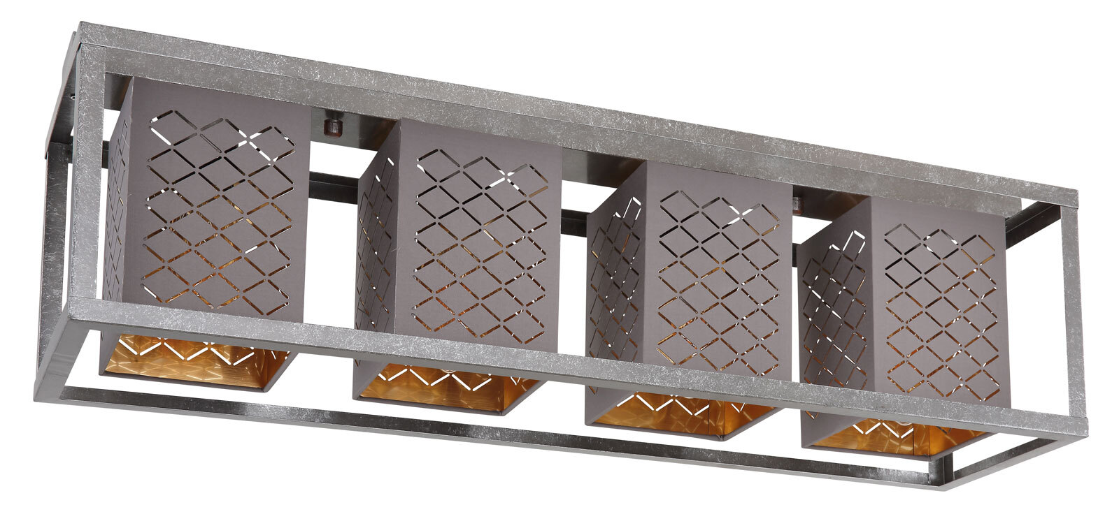 THOMAS Deckenlampe silberfarben 15498-4D, B/H/T: 75 x 22,5 x 20 cm, Textil, Metall