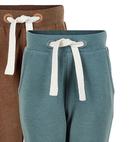 Minymo Sweatpants - 2-pak - Toffee/Aqua Grøn