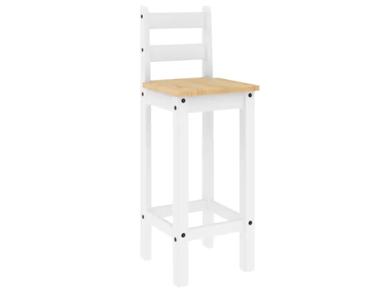 Ensemble de bar 3 pcs Blanc Bois de pin massif
