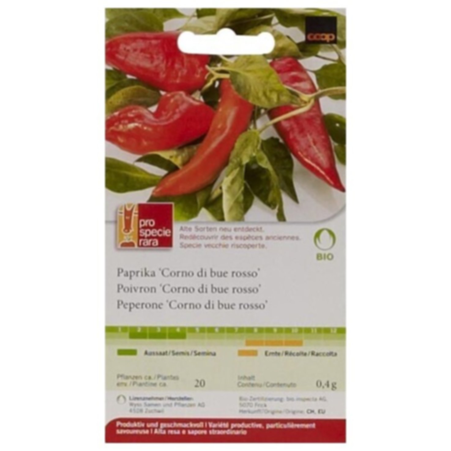 ProSpecieRara Bio Paprika Corno di Bue Rosso