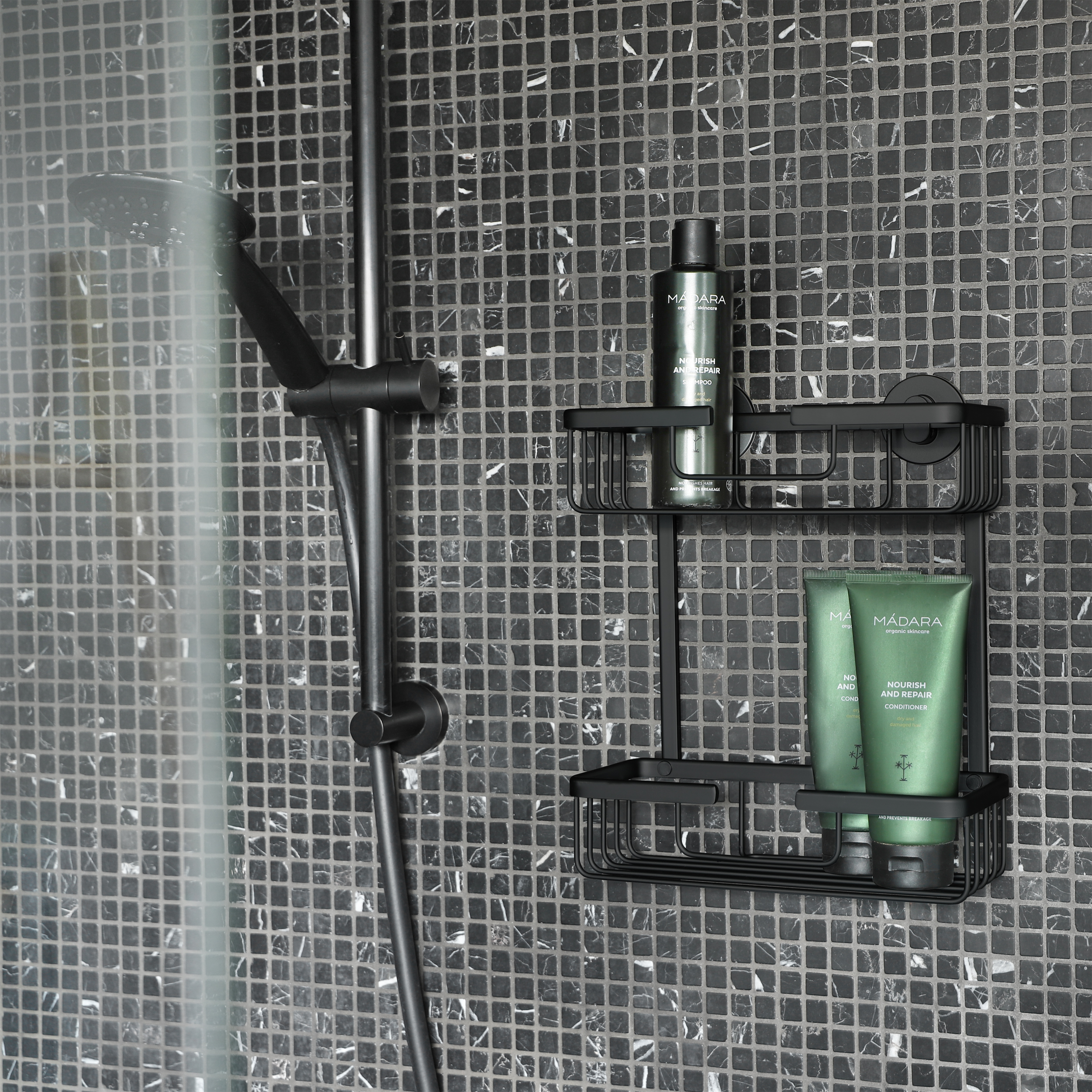 Differnz doucherek dubbel 25cm zwart