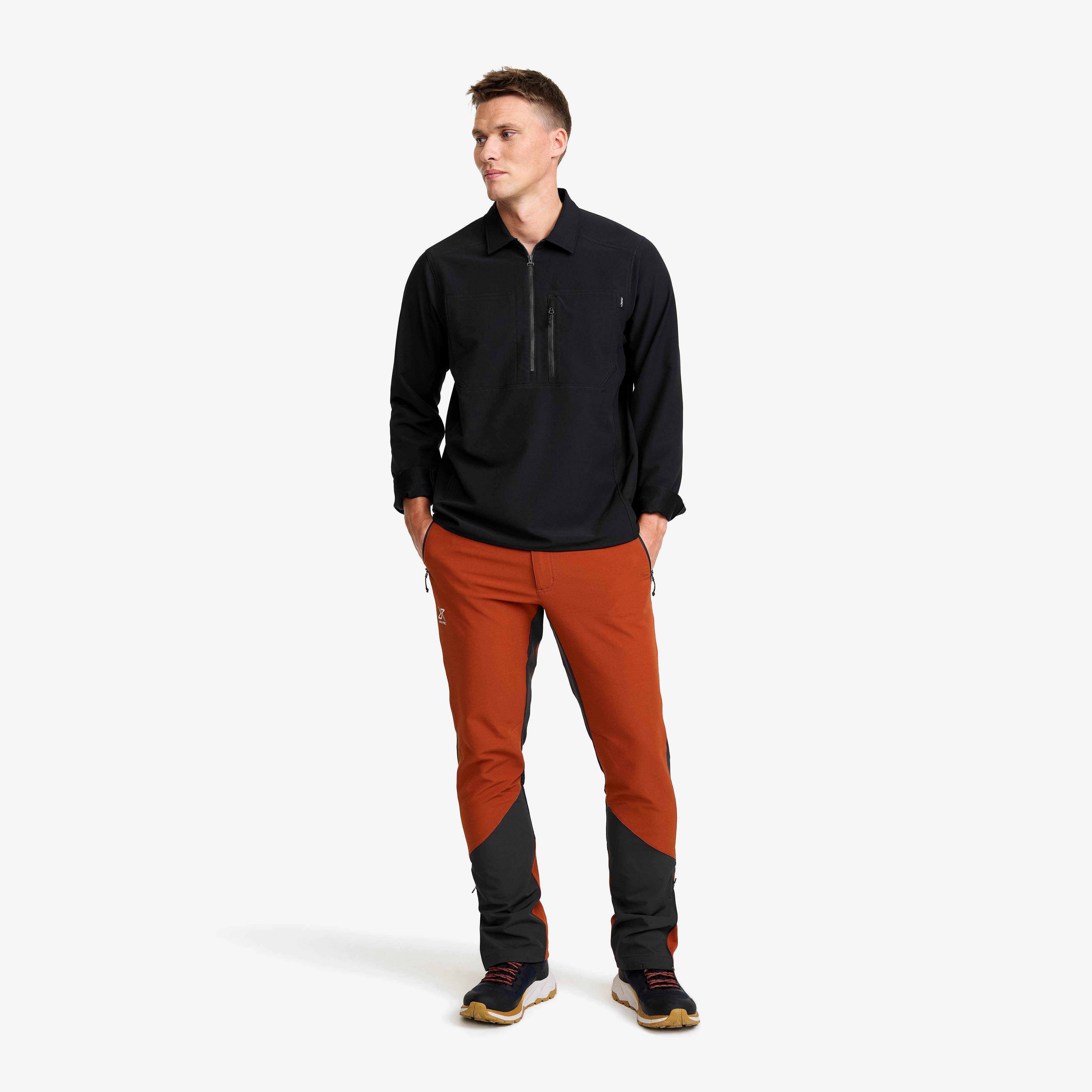 Ridge Half-zip Stretch Shirt Herre Black