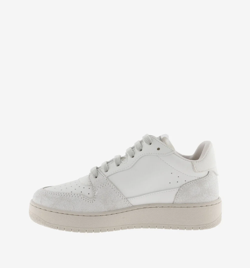MADRID BOTTINE EFFET CUIR & CUIR FENDU Baskets pour femmes type bottines effet cuir BLANCO