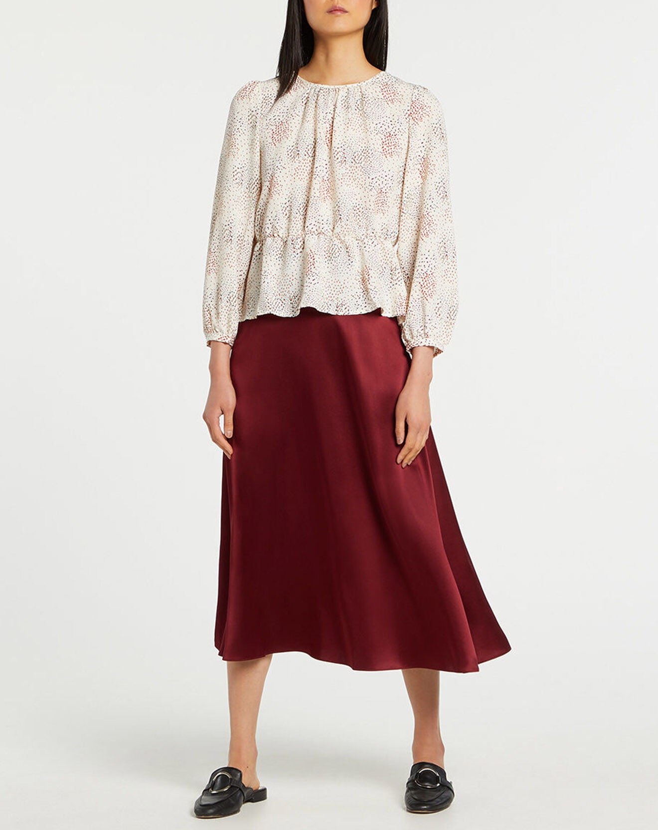 Galeries Lafayette Blouse fluide Gala imprimée beige clair