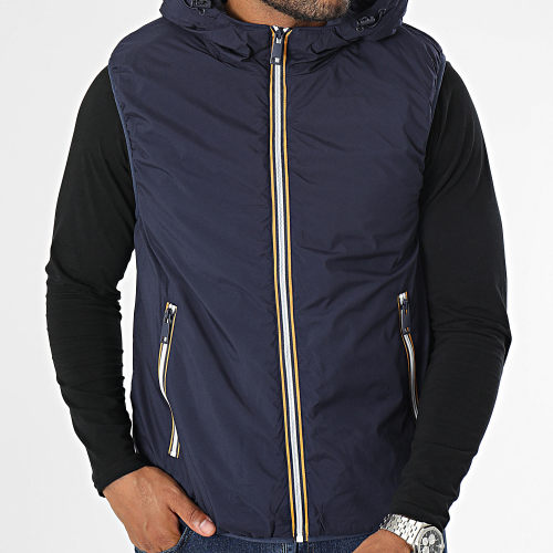 Doudoune Capuche Sans Manches Bleu Marine