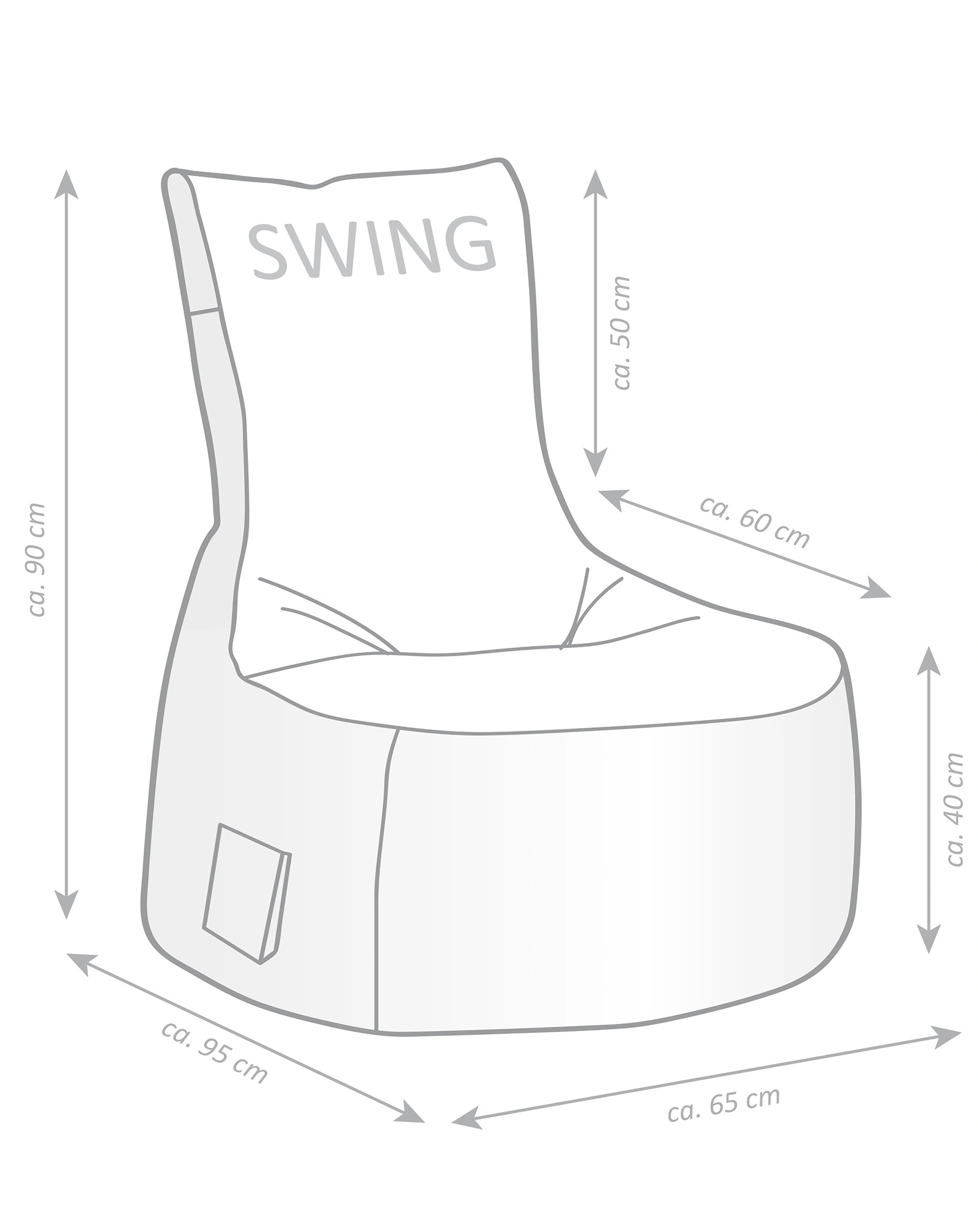Sitzsack Swing SCUBA (Farbe: grau)